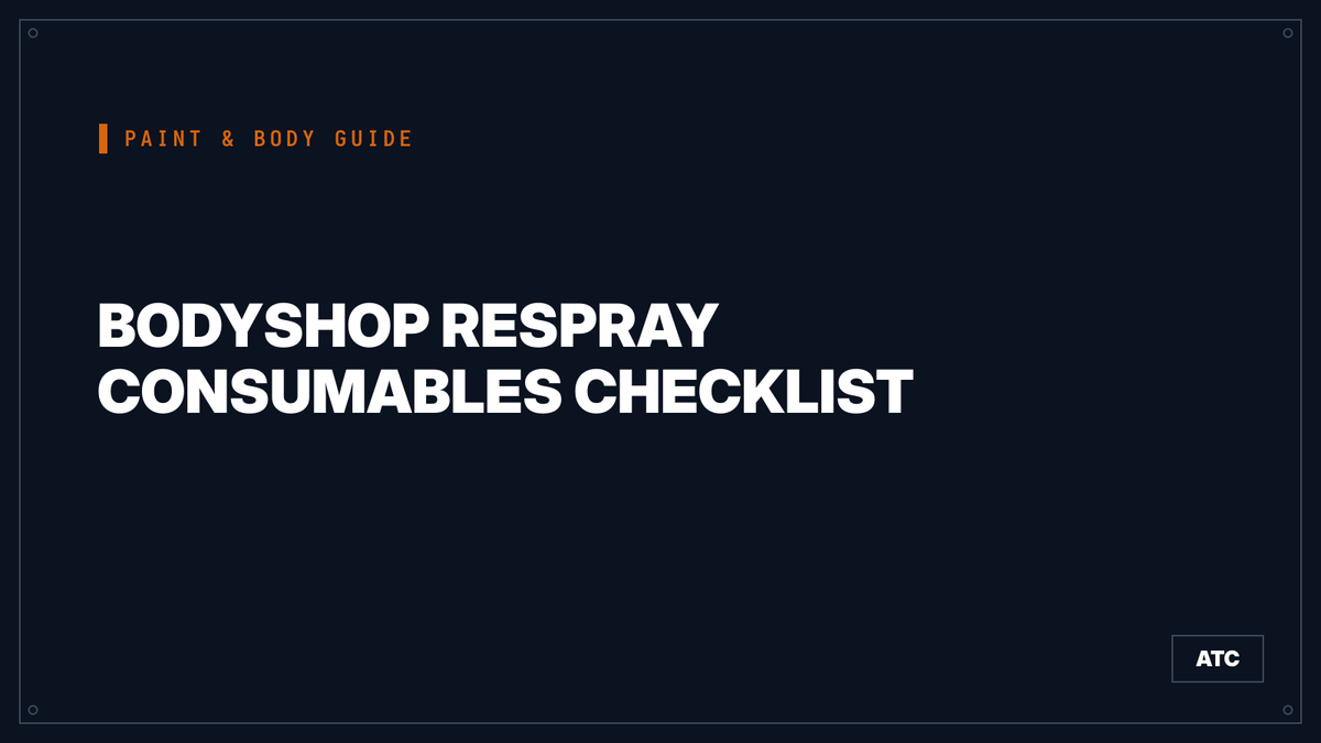 Bodyshop respray consumables checklist cover graphic