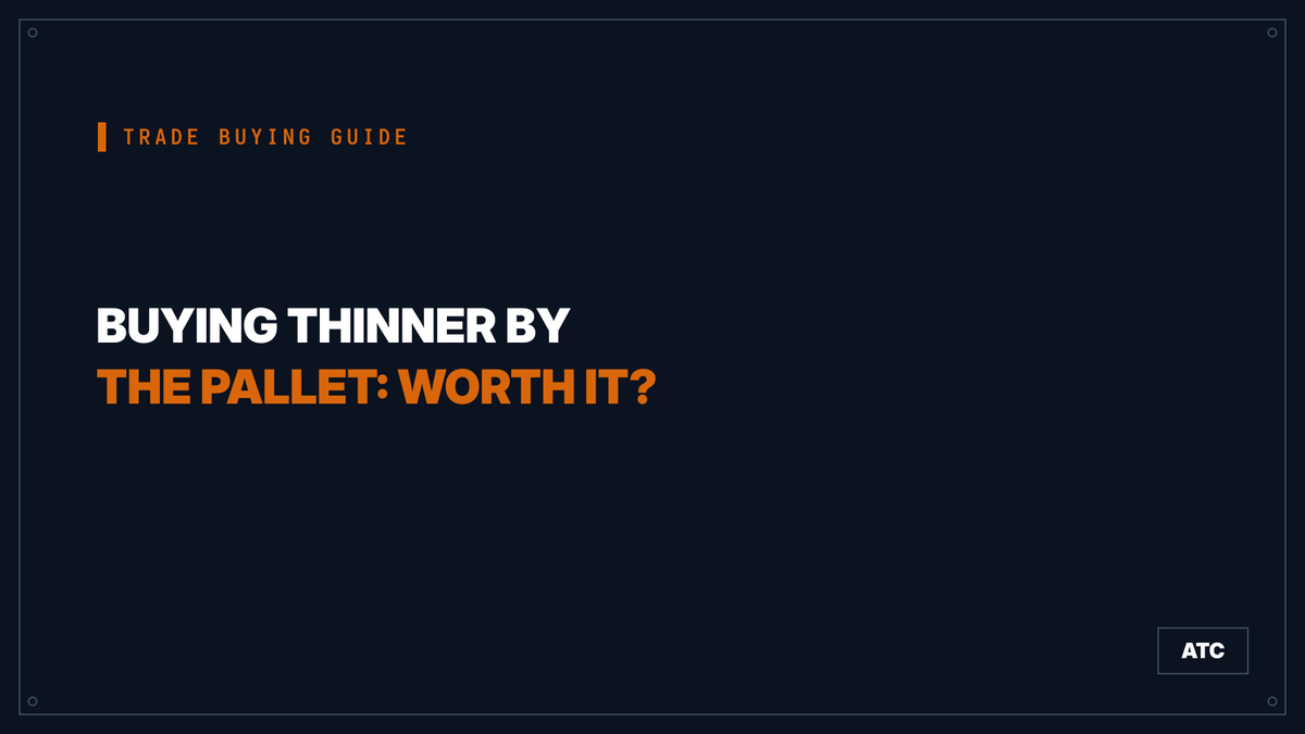 Buying thinner by the pallet - cover graphic