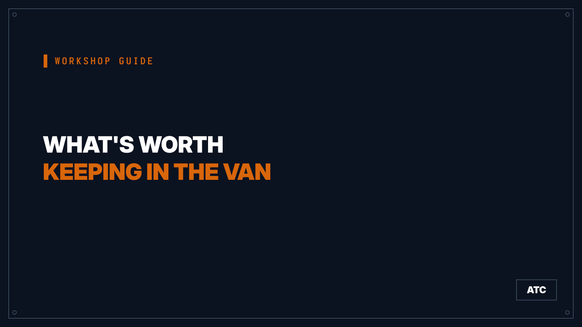 What's worth keeping in the van - cover graphic