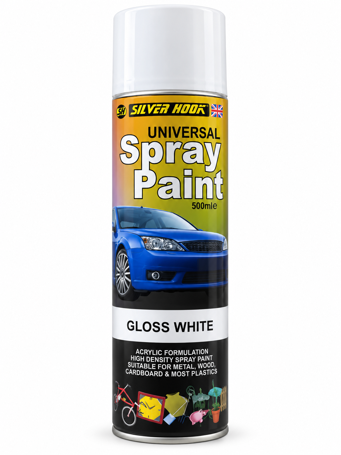 Silverhook Universal Spray Paint – Gloss White (500ml)