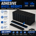 100× Black Adhesive Wheel Balance Weights 60g Strips – Stick On