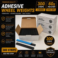 Black Adhesive Wheel Balance Weights 60g Strips - 300 Pack