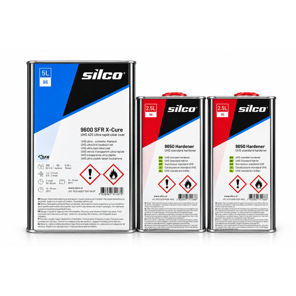 Silco 9600 X-Cure UHS Clear Lacquer Kit 10L + 2× 9650 Standard Hardener