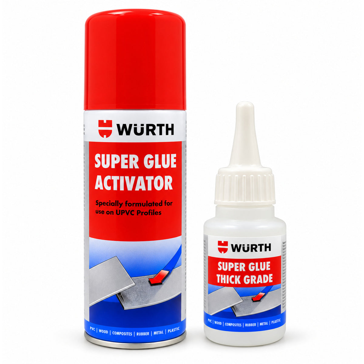 Würth Super Glue Kit – 50g Thick Grade Adhesive + 200ml Activator
