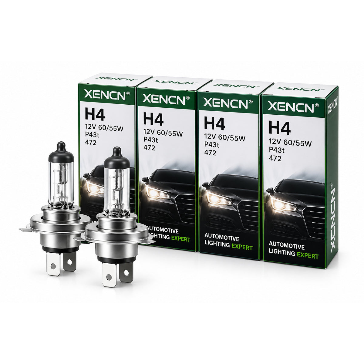 XENCN H4 9003 Halogen Headlight Bulbs – 10 Pack