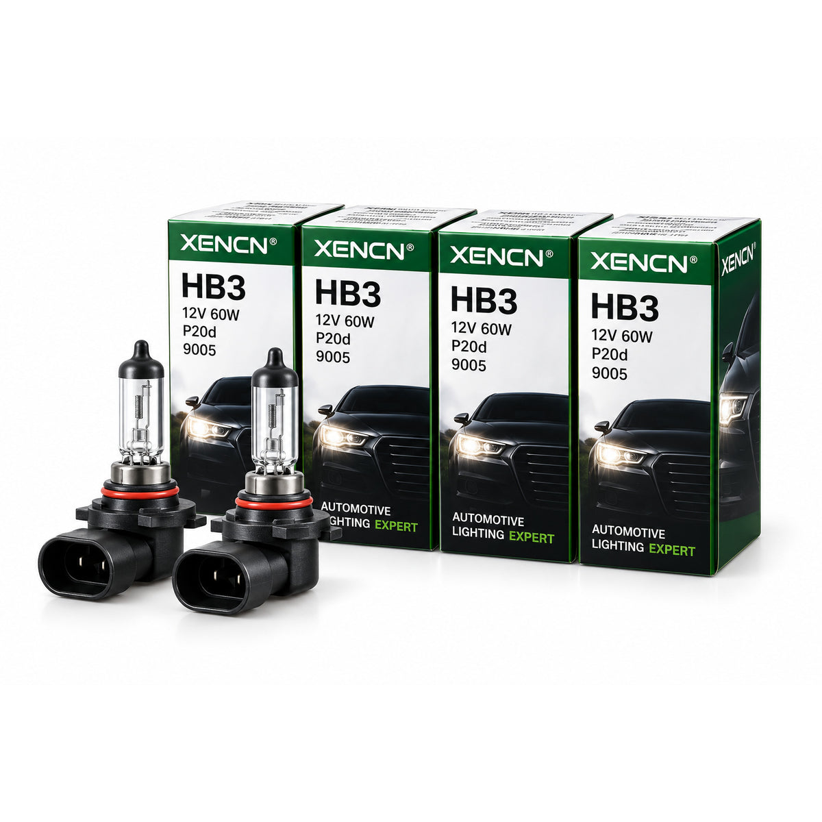 XENCN HB3 9005 Halogen Headlight Bulbs – German Technology | 2 & 10 Pack